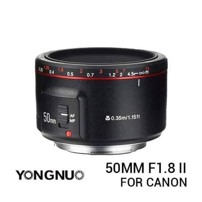Lensa Yongnuo Yn 50Mm F1.8 Mark Ii Paket Bonus / Lensa Fix Yn 50Mm