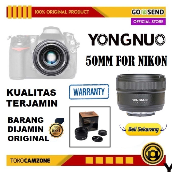 Lensa Yongnuo 50Mm F/1.8 For Nikon Dslr / Lensa Fix Yongnuo Yn 50Mm