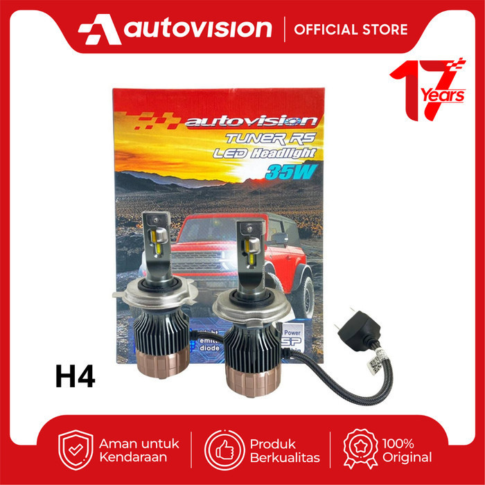 Lampu Mobil Led Autovision 3 Warna Tuner Rs H4 H/L (8-32V) 30/30W
