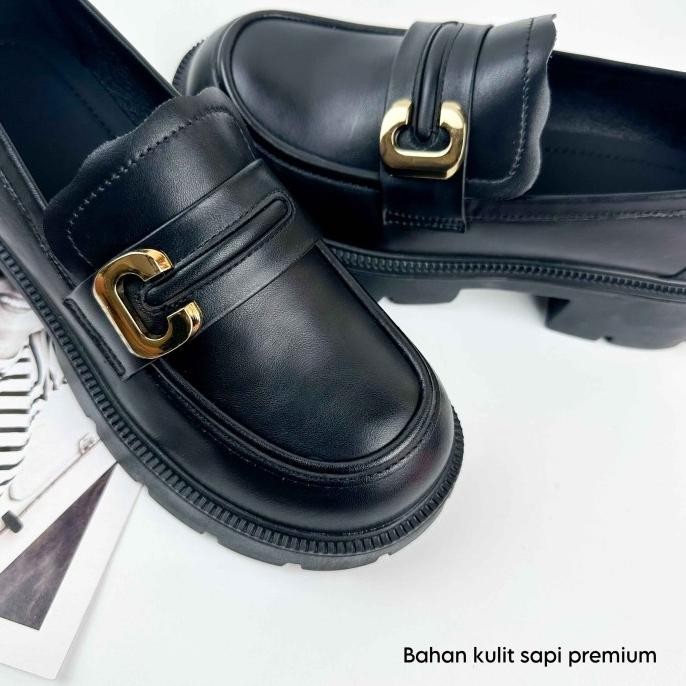 Clarks Sepatu Slip On Wanita Kulit Asli Formal Penny Loafers Cl 3388