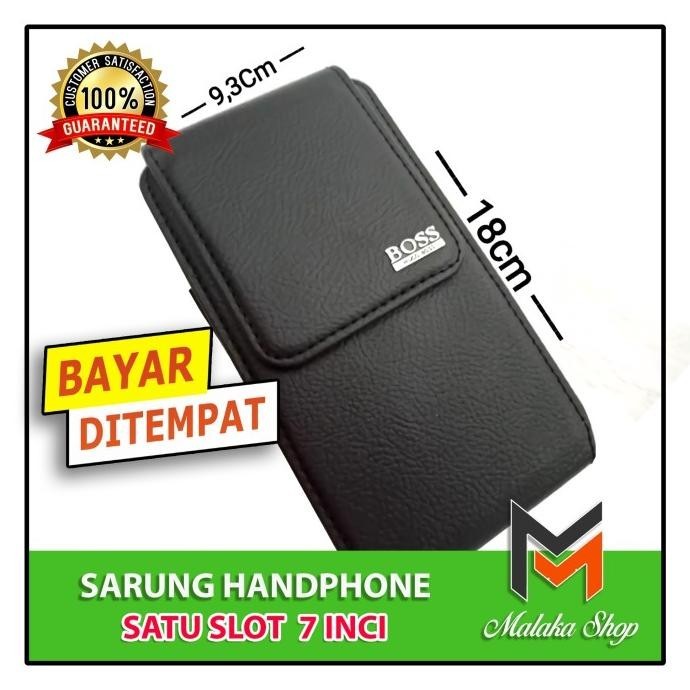 Dompet / Sarung Hp Pinggang Kulit 1 Slot Ukuran 7 Inci Kopel Gesper