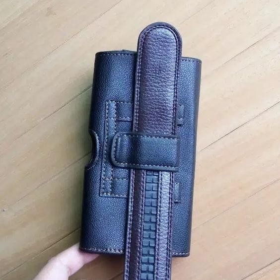 Sarung Hp Dompet Hp Pinggang Kulit Asli Import Horizontal