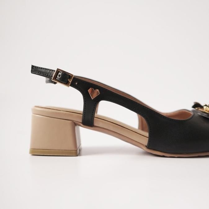 Pvra Sandal Wanita Kania Heels Black Taupe