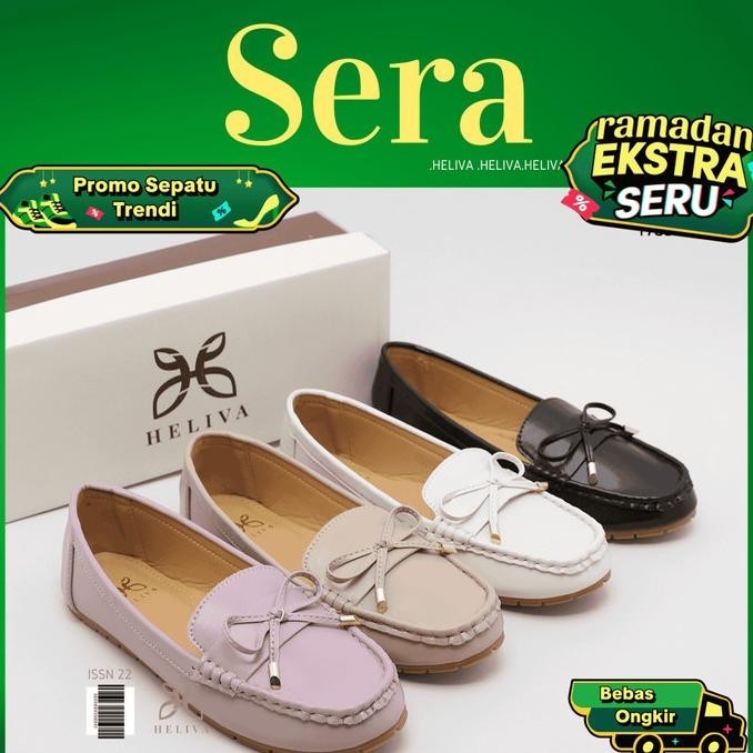 Sera Loafer Flat Shoes Pita Depan Bahan Kulit 1788-5 Original Kantoran