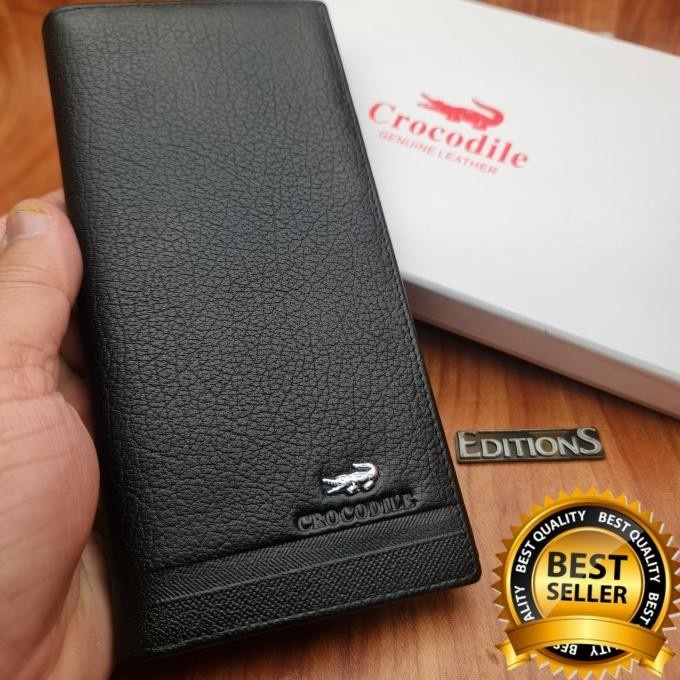 Dompet Panjang Kulit Asli Import Murah | Crocodile C1201-08 Black