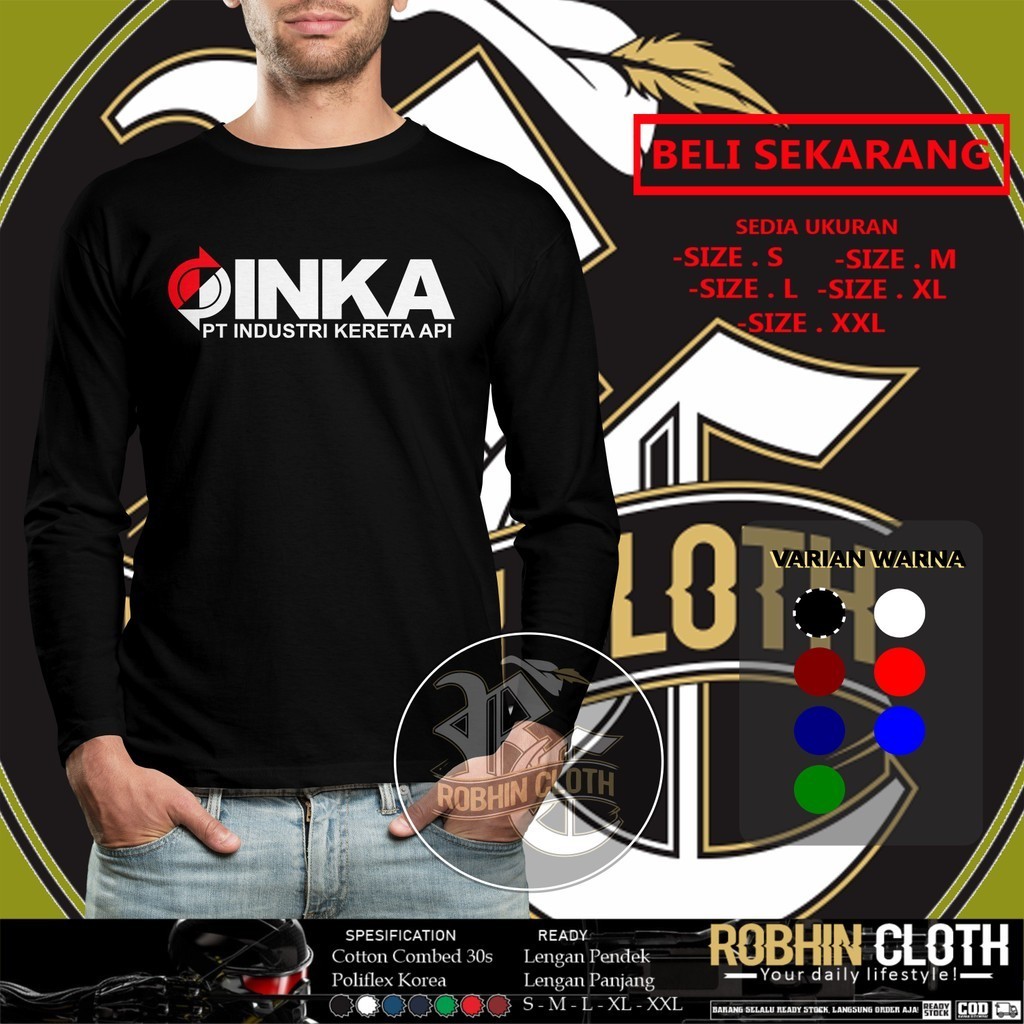 Kaos Baju INKA PT Industri Kereta Api Lengan Panjang DB Kaos Distro