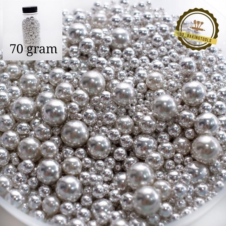 

New Sugar Sprinkle Silver Perak Pearl Mix 70 Gram Hiasan Kue Terlaris