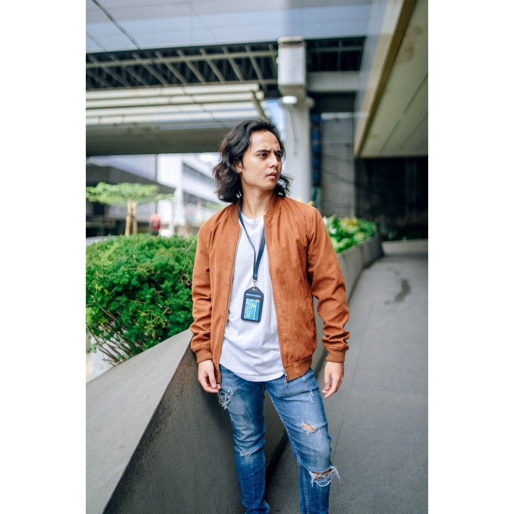 

BARANG TERLARIS CHARLES ID Card Holder Leather - Kalung Kartu Nama NAME TAG Dark Blue