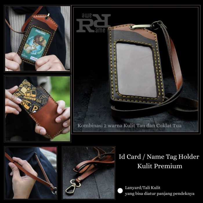 

BARANG TERLARIS Name Tag Holder Id Card Holder Kulit Premium Rame2 NPRE01