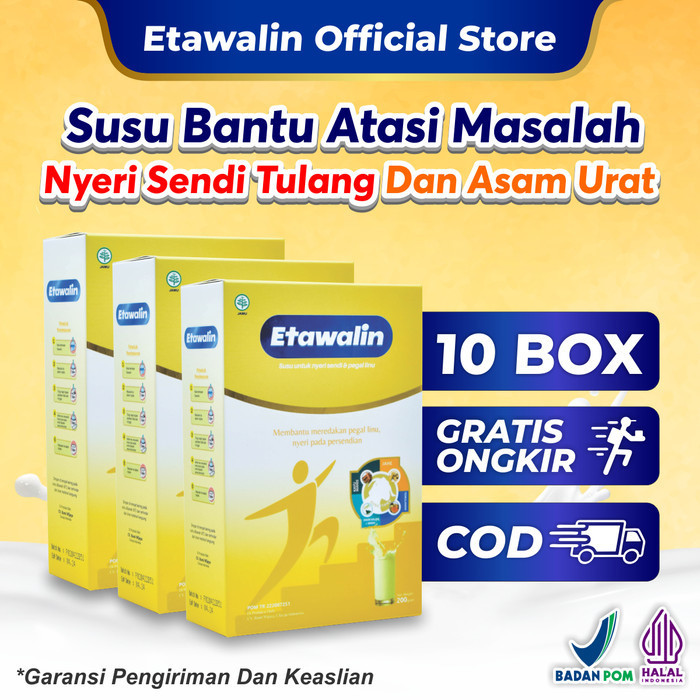 

Etawalin Paket 10 Box Solusi Atasi Nyeri Sendi Tulang Dan Asam Urat