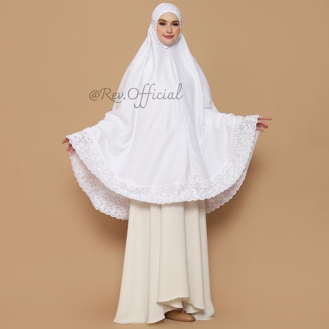 Bergo Kantong Wanita Putih Polos Super Jumbo Haji Dan Umroh