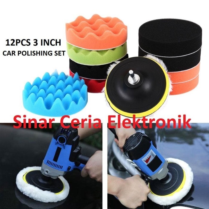 ALAT BUSA SPON POLES MOBIL MOTOR PAD VELCRO DRILL M10 3 INCH 3" 11in1