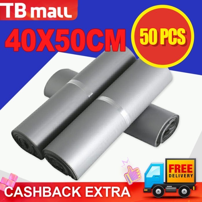 

Terlaris Plastik Polymailer Packing PE Amplop Silver Glossy 40X50CM Isi 50Pcs SALE