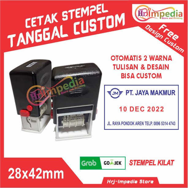 

Terlaris Cetak Stempel Tanggal Tinta Otomatis 2 Warna Desain Logo & Text Custom SALE
