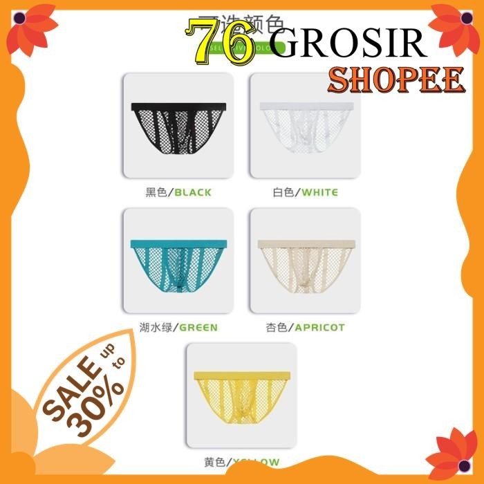 BRIEF PRIA JARING2 TEMBUS PANDANG MEN UNDERWEAR TRANSPARENT TERBAIK