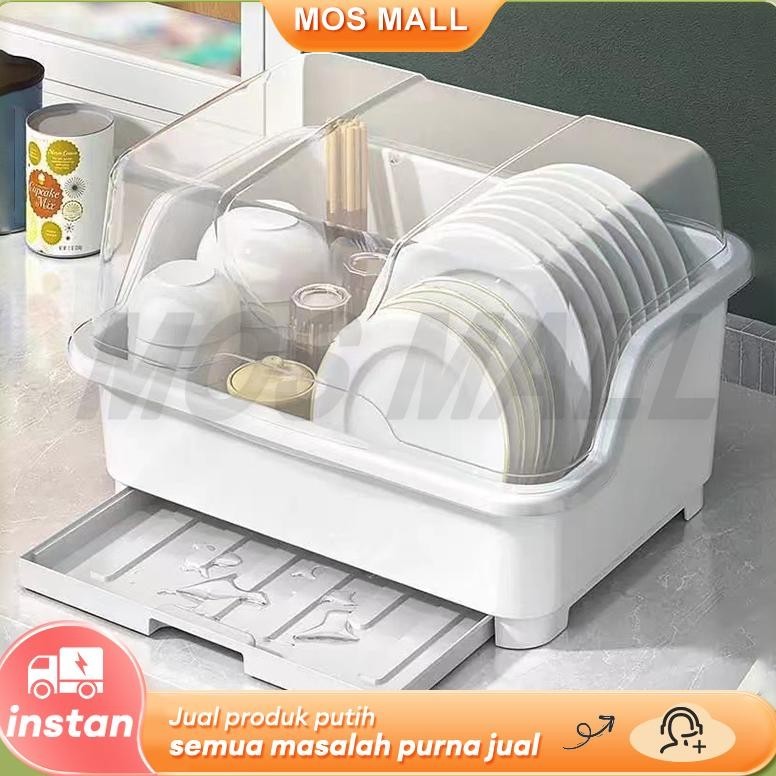 [RAK PIRING BESAR] Rak Piring Plastik Rak Pengering Piring Rak piring tertutup / Sendok Rak Dapur