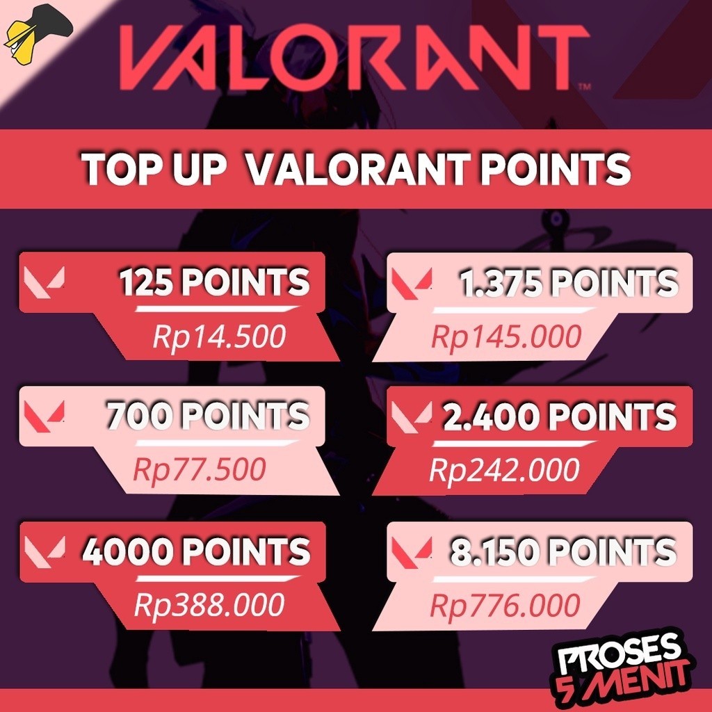 2Top Up Valorant Points Legal 10 Menit Beres - Region Indonesia #Hot