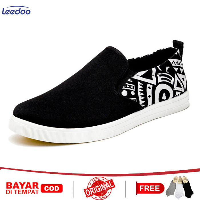 LEEDOO SEPATU SLIP ON SEPATU SNEAKERS CASUAL PRIA SEPATU SANTAI MC315