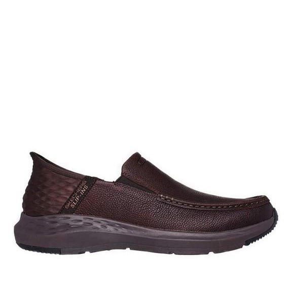 SKECHERS PRIA SLIP-INS PARSON LEATHER MEN'S SHOES - BROWN ORIGINAL