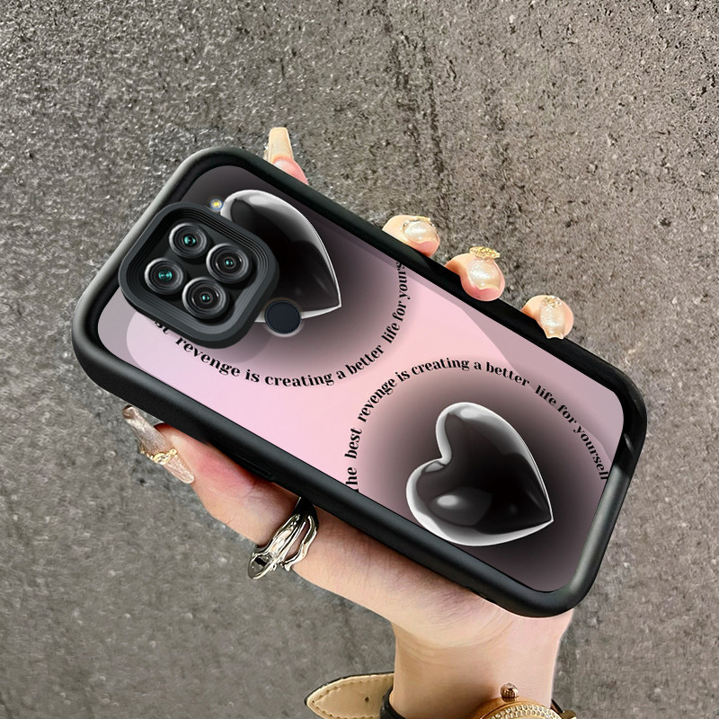 Casing Hp Xiaomi Redmi Note 9 Redmi Note 9s Case lucu pola Hati hitam yang bagus Casing HP pelindung