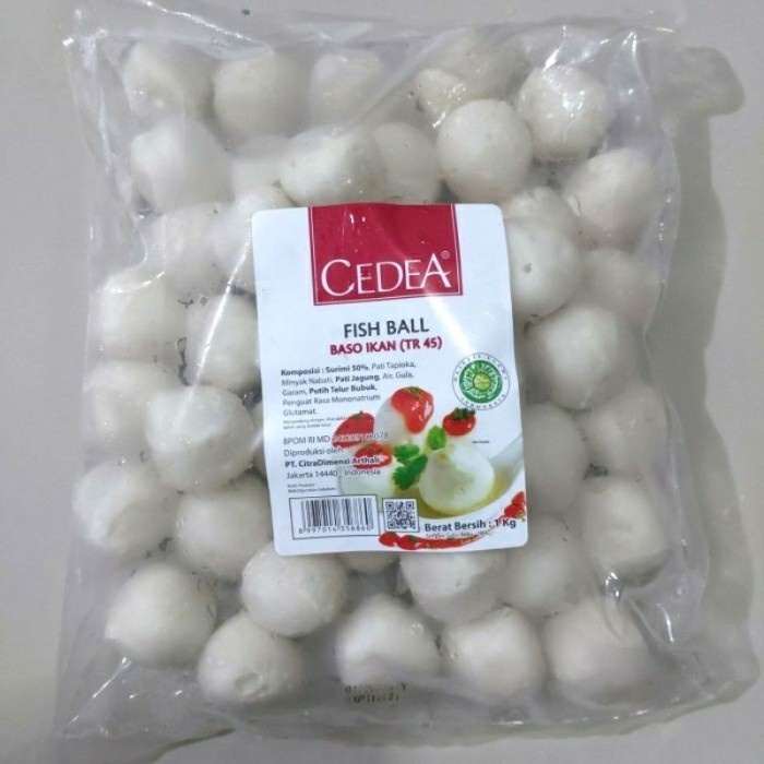 

Uinn - Cedea Fish Ball Premium Tr-45 Baso Ikan 1Kg Bakso Frozen Food