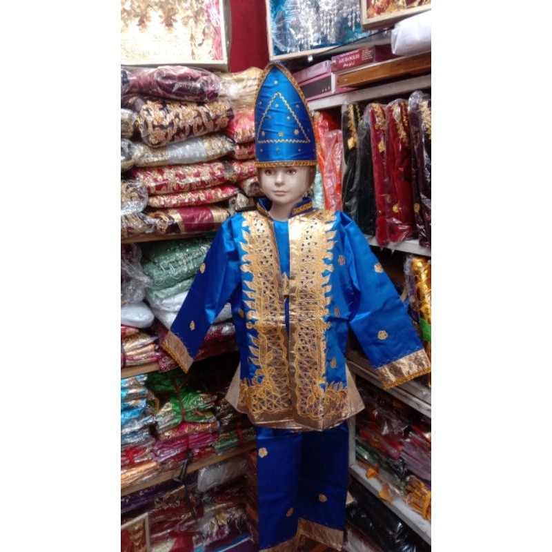 Baju Tari Anak Laki-Laki/ Baju Sunatan/ Baju Karnaval Anak Lengkap Topi) Ukuran TK,SD, SMP