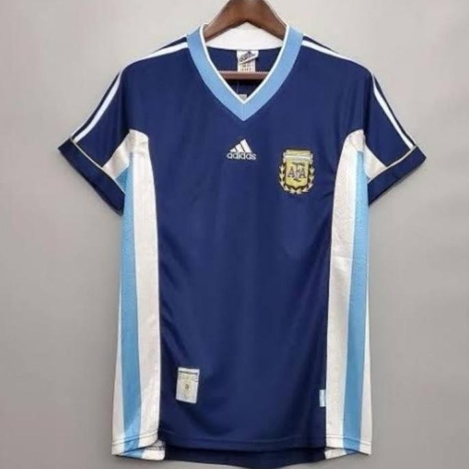 Jersey Baju Bola Retro Argentina Away 1998 Grade Ori Veylineolive