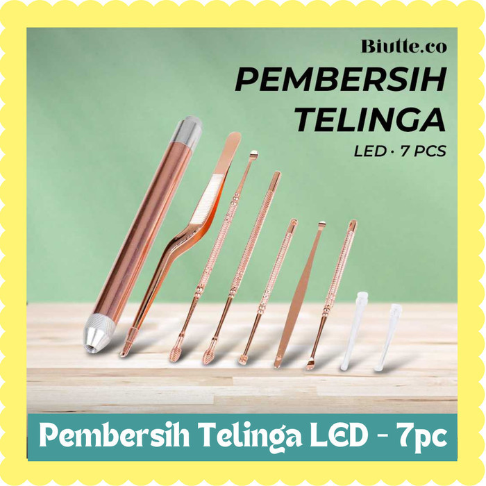 Alat Pembersih Telinga Set 7Pc Plus Led Jc9