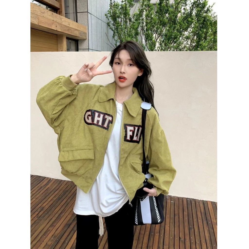 Jaket Bisbol Wanita Gaya Korea, Jaket Seragam Kerja Modis, Jaket Semua Cocok