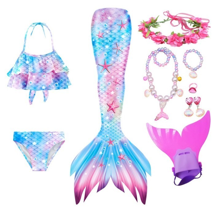 TERMURAH Pakaian Renang Ekor Putri Duyung Anak Perempuan Halloween Kostum Putri