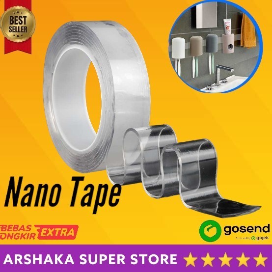 

Double Tape 3 M Lakban Perekat No Trace Washable Sticker Nano Bening PROMO