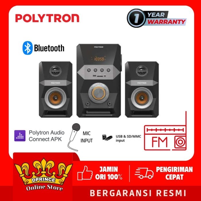 POLYTRON PMA 9522 Speaker 9522 Bluetooth Radio PMA 9522 /B Bonus Mic