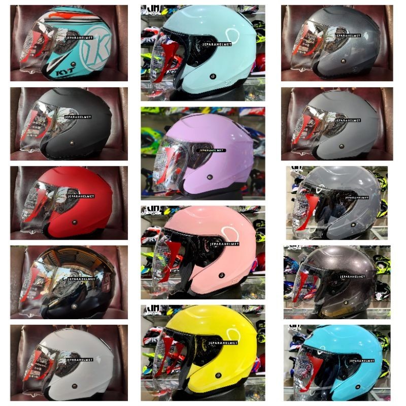 Helm KYT Kyoto R Solid Original | KYT Kyoto R Polos All Grey Gunmetal Gorilla Gorila Grey Abu Doff B