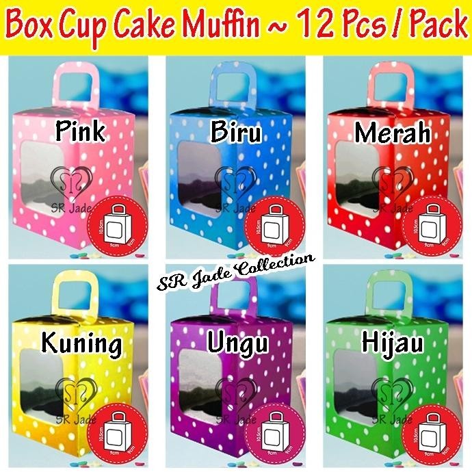 

Belanja Cerdas" [12 Pcs] Box Muffin Cup Cake Polkadot Isi 1 Kue Muffin 12 Kotak / Pack Dus Kardus Tatakan CupCake ||