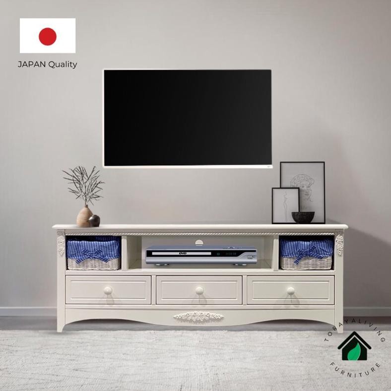 Lemari TV/ TV Board / TV Stand / Lemari Putih Minimalis/ Lemari Murah / Interior NEW CATVR WH