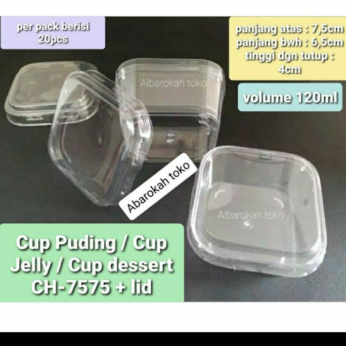 CUP PUDING PREMIUM CH-7575 / CUP JELLY 7X7CM / CUP DESSERT CH-7575 + T