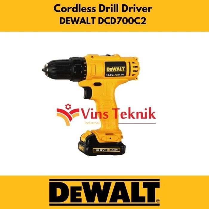 MESIN BOR BATERAI DCD 700 CORDLESS DRILL DRIVER DEWALT DCD700