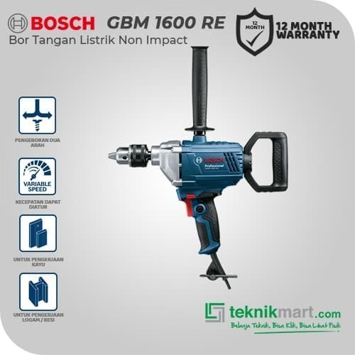 BOSCH DRILL / BOR LISTRIK NON IMPACT 16MM 850W GBM 1600 RE