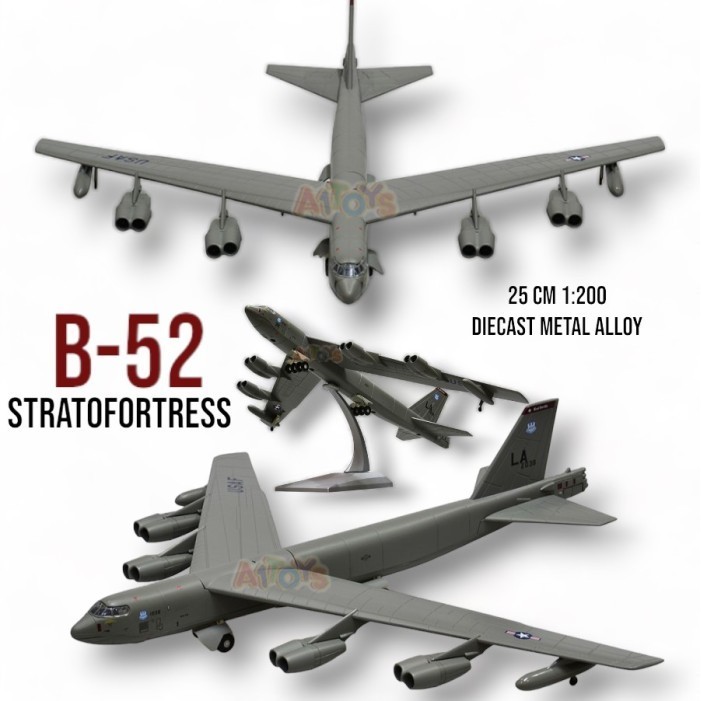 MINIATUR DIECAST PESAWAT BOMBER BOEING B-52 STRATOFORTRESS 25 CM 1:200