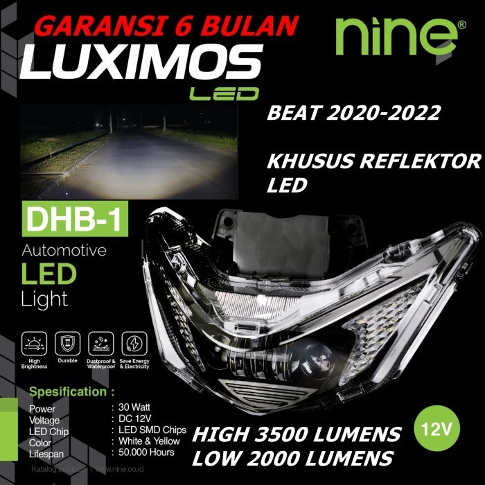 (New Sale) Lampu Led Utama Motor New Beat 9Nine Luximos 30 Watt Extreme Bright