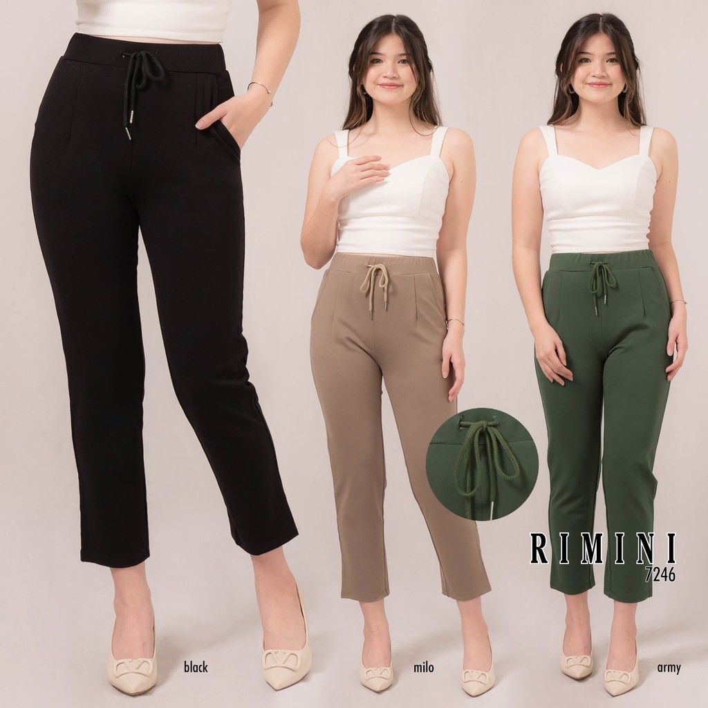 RIMINI Celana Panjang Kulot Kaos Stretch Wanita 7246