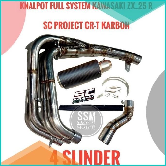 KNALPOT ZX RACING FULL SYSTEM SC PROJECT CRT KARBON KAWASAKI ZX 25R 19
