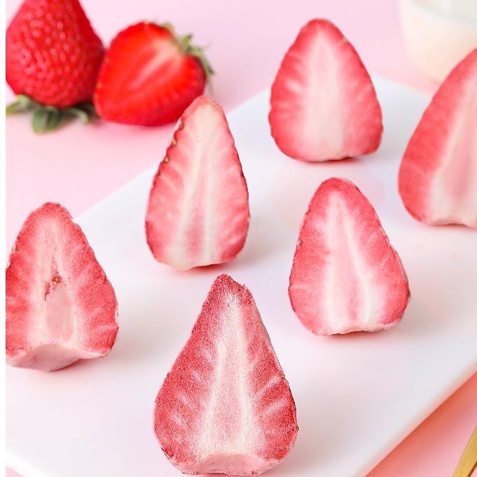 

POI Ursnacks STRAWBERRY FREEZE DRIED FRUIT - Snack Import Keripik Buah Stroberi vakum Kering Halal BPOM Rendah Gula Sehat TERLARIS