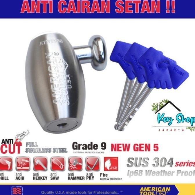 KUNCI GEMBOK CAKRAM MOTOR ORIGINAL AMERICAN SECURE SAFETY LOCK CAKRAM