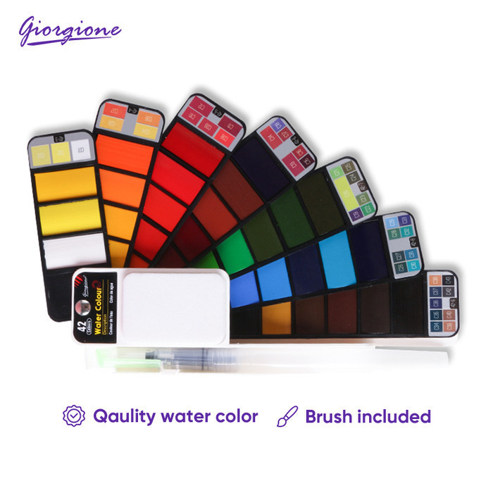 

Giorgione Solid Watercolor Paint Set Cat Air Padat 18/25/33/42 Warnas