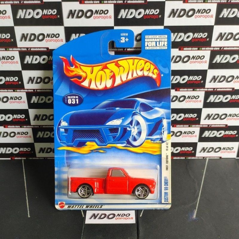Hot Wheels Custom '69 Chevy Pickup Red - 2002 First Editions