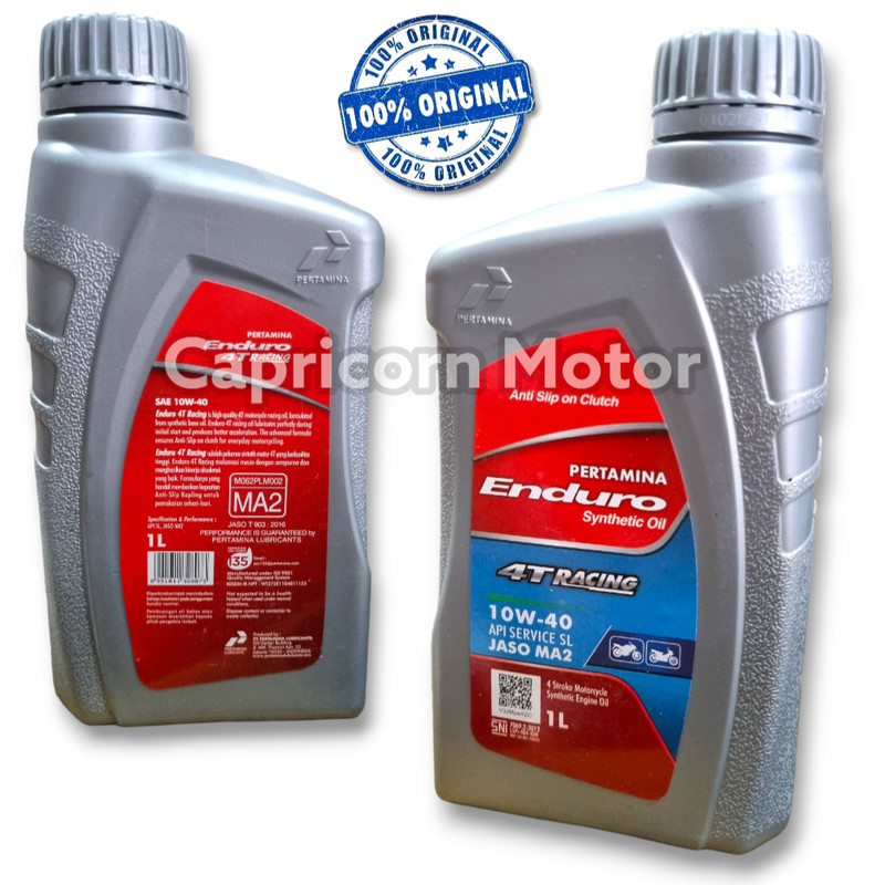 PERTAMINA ENDURO RACING FULL SYNTHETIC 4T SAE 10W 40 API SL JASO MA2 Oli Mesin Motor Bebek Sport 4 T