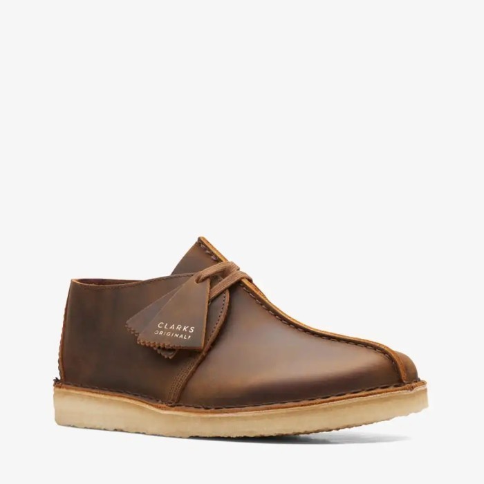 CLARKS Desert Trek Original Men's Leather Shoes - Beeswax