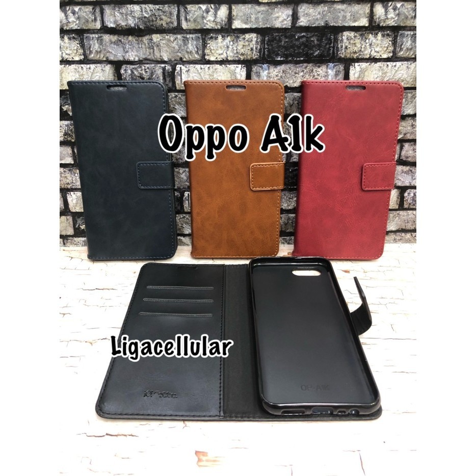 Flip Cover Oppo A1K Sarung Buku Dompet Hp Kulit Case Casing Flip A1K