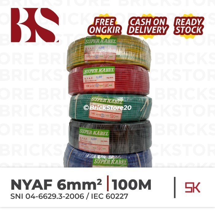 Kabel Super Nyaf 6 Mm Nyaf 6 Nyaf 6 Af 6 Af 6Mm Sni 100 Meter
